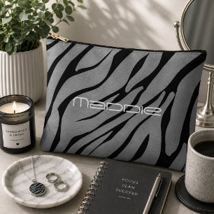 Metaal Zilver Zebra Strepen Patroon Etui