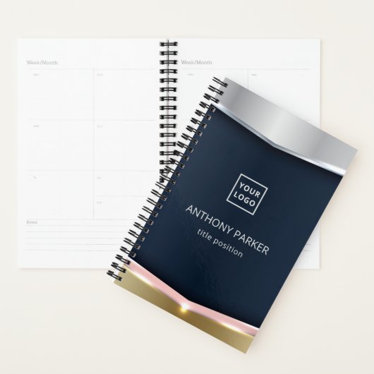 Metaalachtergrond met roze streep planner (Display)