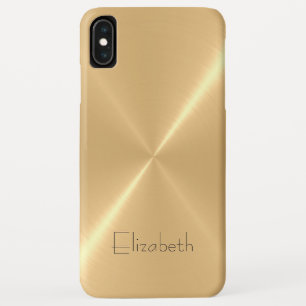 Metaalachtig Bleek goud roestvrij staal metalen bl iPhone XS Max Hoesje