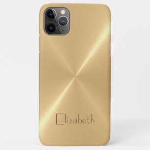 Metaalachtig Bleek Goud RVS Metaal Look iPhone 11 Pro Max Hoesje