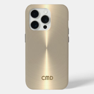 Metaalachtig Bleek GoudTextuur RVS-Uiterlijk iPhone 15 Pro Case