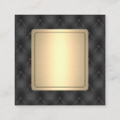 Metaalachtig Goud | Leren Bekleding Achtergrond Vierkante Visitekaartje (Achterkant)