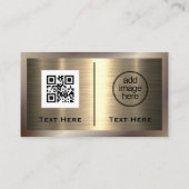 Metaalachtig Goud | QR Code  Visitekaartje (Achterkant)