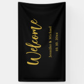 Metaalachtig Goud & Zwart Professioneel Modern Ele Spandoek (Verticaal)