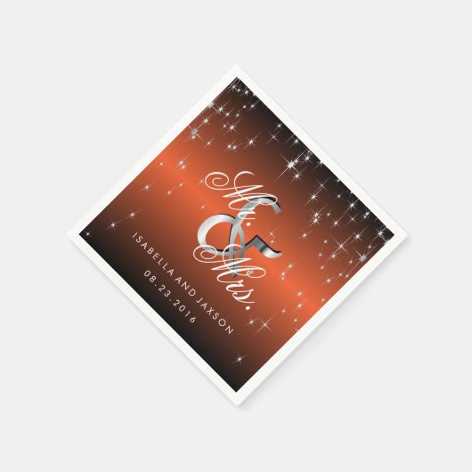 Metaalachtig Oranje Star Lights-ontwerp Servet (Hoek)