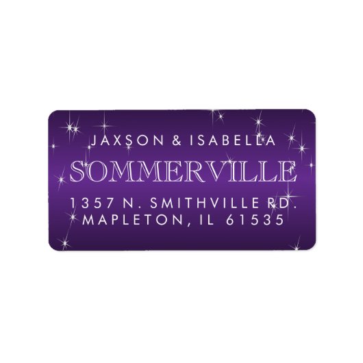 Metaalachtig Paars Star Light Design Etiket (Voorkant)