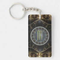 Metaalachtig  Steampunk Fractal met Monogram