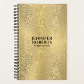 Metaalachtig uiterlijk goud met gouden paisley planner (Voorkant)