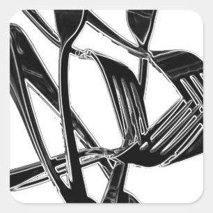 Metaalachtig Vierkante Sticker