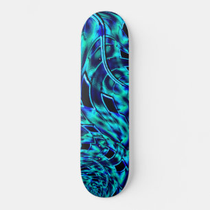 Metaalachtige en gehaakte illusie, blauw tot groen skateboard
