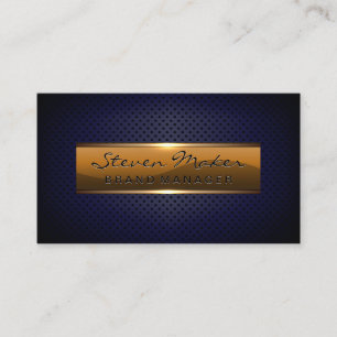 Metaalachtige Glanzende Banner Blauwe Geperforee Visitekaartje