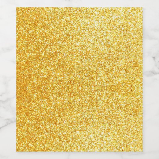 Metaalachtige Gouden Glitter Uitzicht Elegante Leg Wijn Etiket (Enkel label)