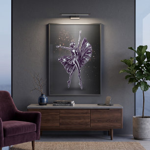 Metaalachtige Paarse Chroom Ballerina Dynamische S Poster