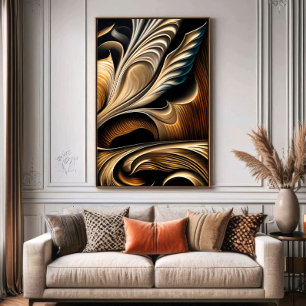 Metaalachtige Vloeibare Gouden Luxe Poster