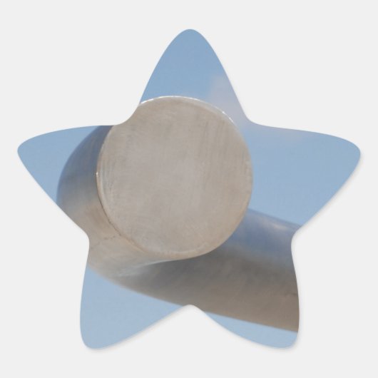 Metaalblauwe luchten ster sticker (Voorkant)