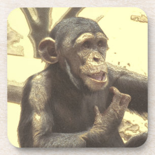 metaalchimp bier onderzetter
