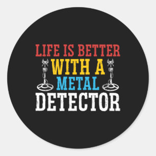 Metaaldectorist Dirt Vist schatkistjachtmunten Ronde Sticker