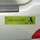 Metaaldetector Dig Geschiedenis Silhouet Bumpersticker (Op auto)