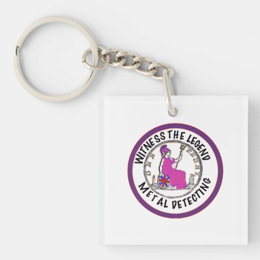 Metaaldetectorist sleutelhanger (voorkant)