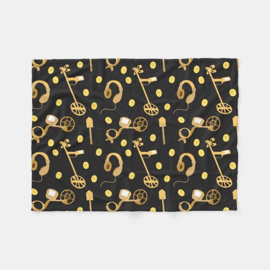 metaaldetectorpatroon fleece deken (Voorkant (Horizontaal))