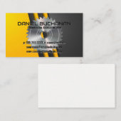 metaalgele constructie | cirkelzaag visitekaartje (Voorkant / Achterkant)