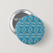 Metaalgolven, Lt Blue-White PIN-BUTTON Ronde Button 5,7 Cm (Voorkant /achterkant)