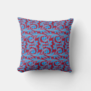 Metaalgolven, roze-blauw-vierkant Sierkussen