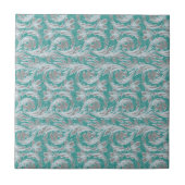 Metaalgolven, Seafoam-White CERAMIC TILE Tegeltje (Voorkant)