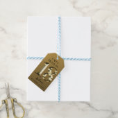 Metaalgoud 18e verjaardag cadeaulabel (Met Touw)