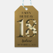 Metaalgoud 18e verjaardag cadeaulabel (Achterkant)
