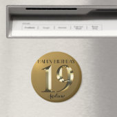 Metaalgoud 19e verjaardag magneet (Insitu (Vaatwasser))