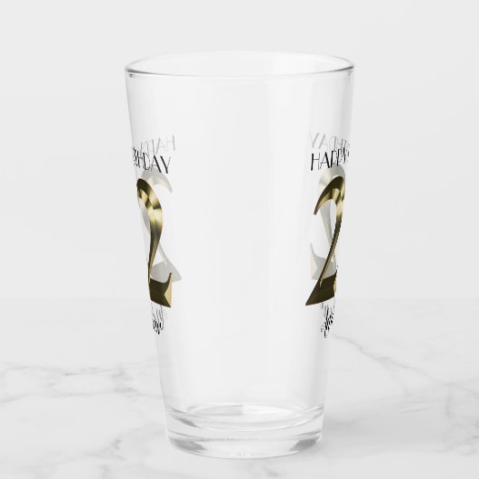 Metaalgoud 22e verjaardag glas (Rechts)