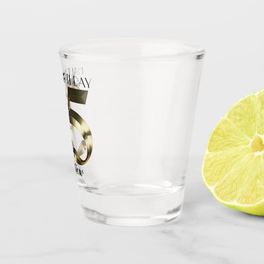 Metaalgoud 35e verjaardag shot glas (Rechts)