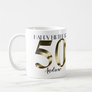 Metaalgoud 50e verjaardag koffiemok
