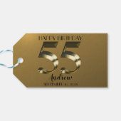 Metaalgoud 55e verjaardag cadeaulabel (Achterkant Horizontaal)
