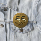 Metaalgoud 55e verjaardag ronde button 7,6 cm (In situ)