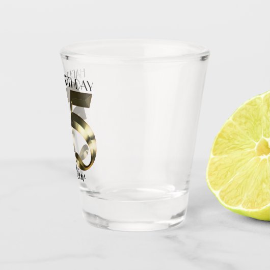 Metaalgoud 55e verjaardag shot glas (Rechts)