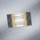 Metaalgoud | Achtergrond leder Magnetisch Visitekaartje (Voorbeeld)