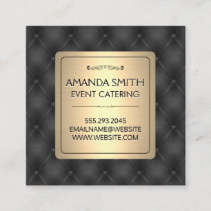 Metaalgoud Achtergrond leder Vierkante Visitekaartje