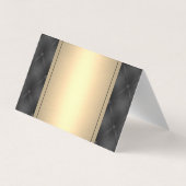 Metaalgoud | Achtergrond leder Visitekaartjes (Achterkant)