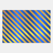 Metaalgoud en blauw kerstfeest inpakpapier vel (Voorkant 3)