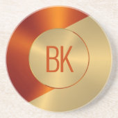 Metaalgoud en rood geometrisch ontwerp zandsteen onderzetter (Voorkant)