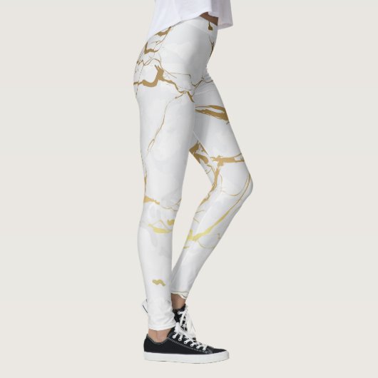 Metaalgoud en wit gemarmerd leggings (Rechts)