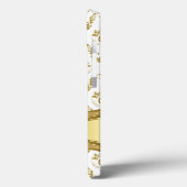 Metaalgoud en witte  Floral Damaskers Case-Mate iPhone Case (Achterkant / Links)