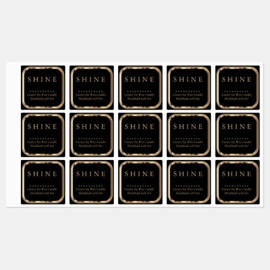 Metaalgoud en zwart — waterdicht labels (Vel)