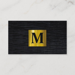 metaalgoud fluweelzwart Monogram Visitekaartje
