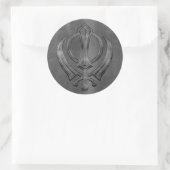  metaalgoud Khanda-symbool Ronde Sticker (Tas)
