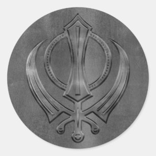 metaalgoud Khanda-symbool Ronde Sticker