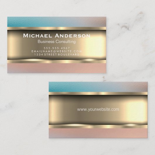 Metaalgoud | Kleurgradiënt Visitekaartje (Voorkant / Achterkant)