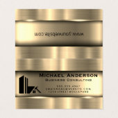 Metaalgoud | Logo onroerend goed Visitekaartjes (Buitenkant ongevouwen)